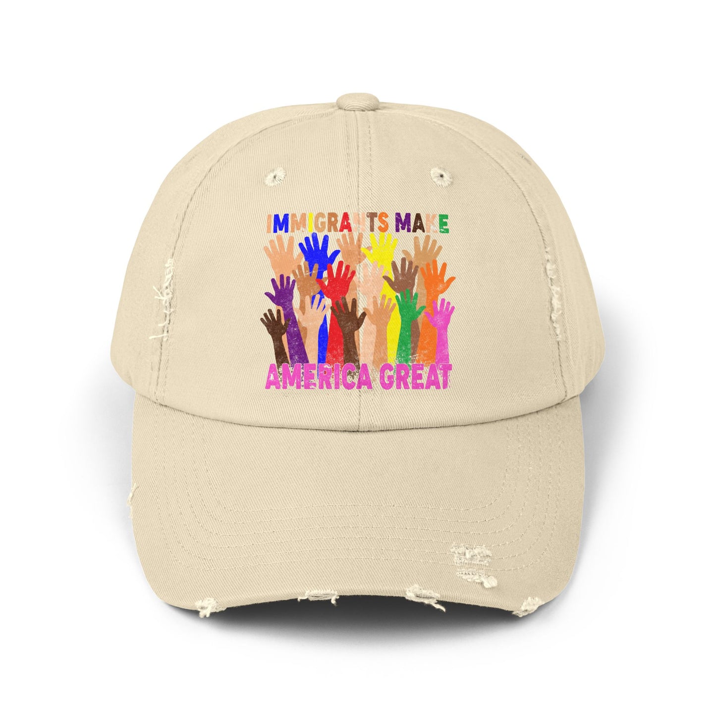 Immigrants Make America Great Unisex Distressed Cap