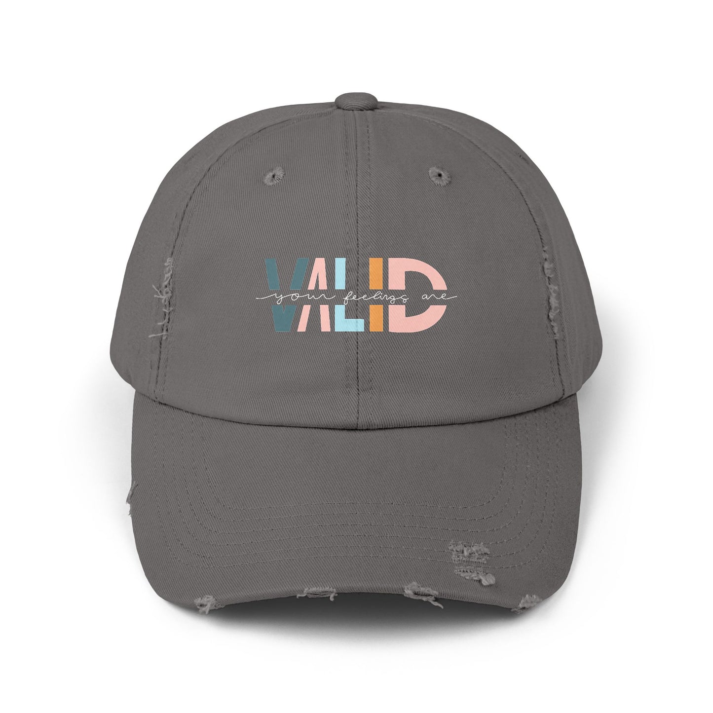 Your Feelings Are Valid Unisex Distressed Cap
