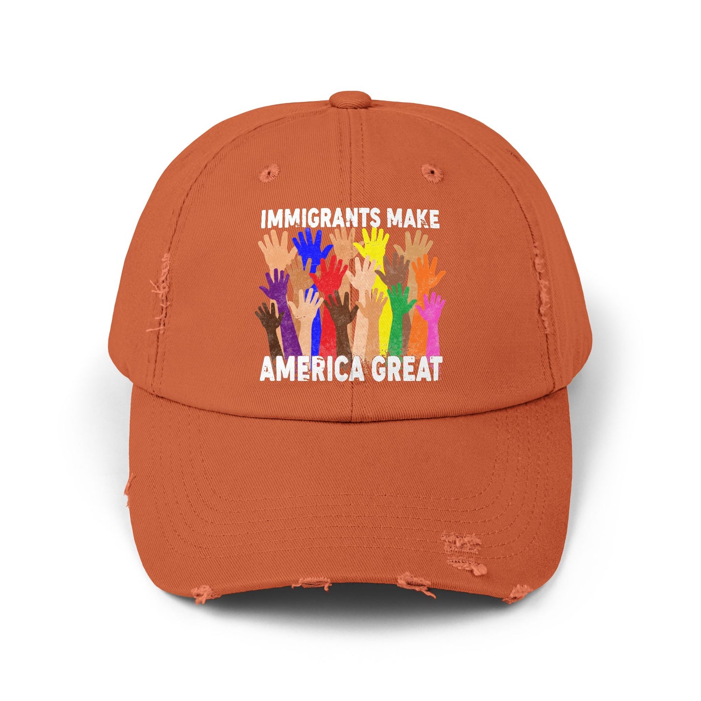 Immigrants Make America Great Unisex Distressed Cap