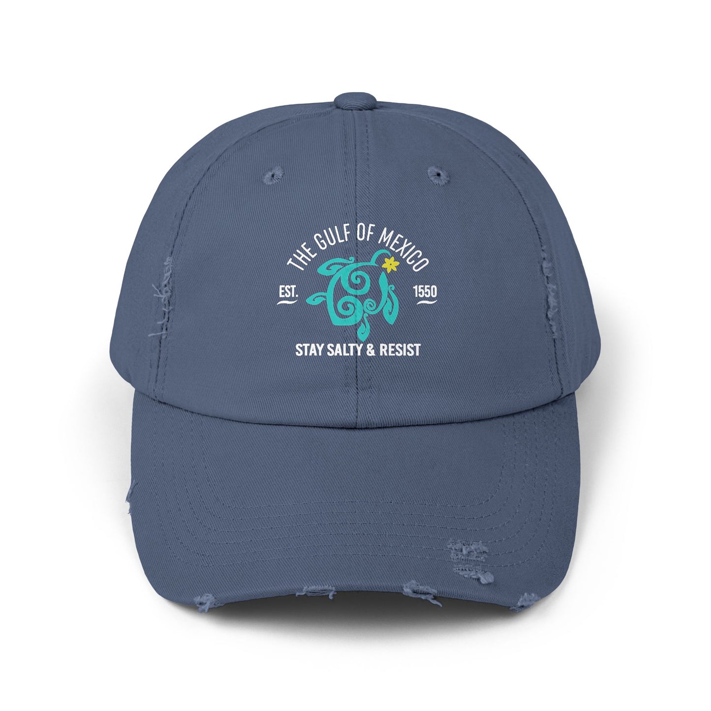 Stay Salty & Resist Unisex Distressed Cap