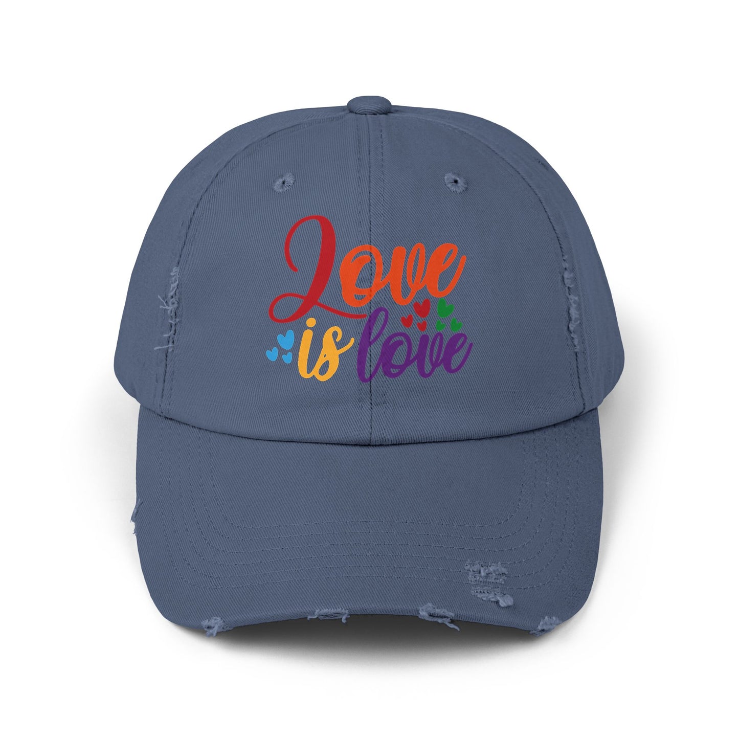 Love is Love Unisex Distressed Cap