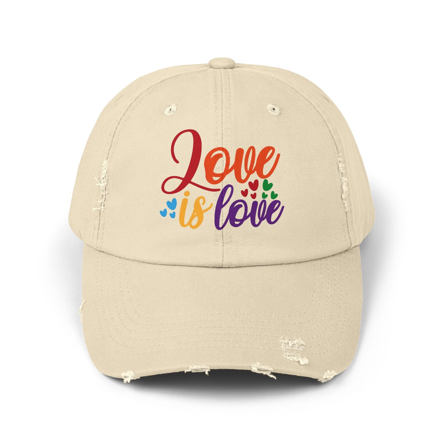 Love is Love Unisex Distressed Cap