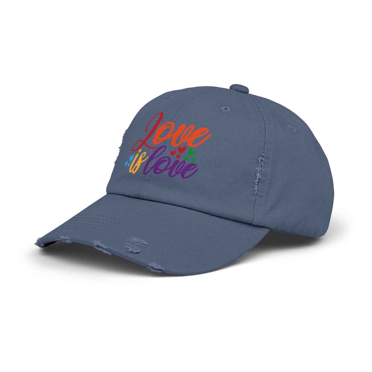 Love is Love Unisex Distressed Cap