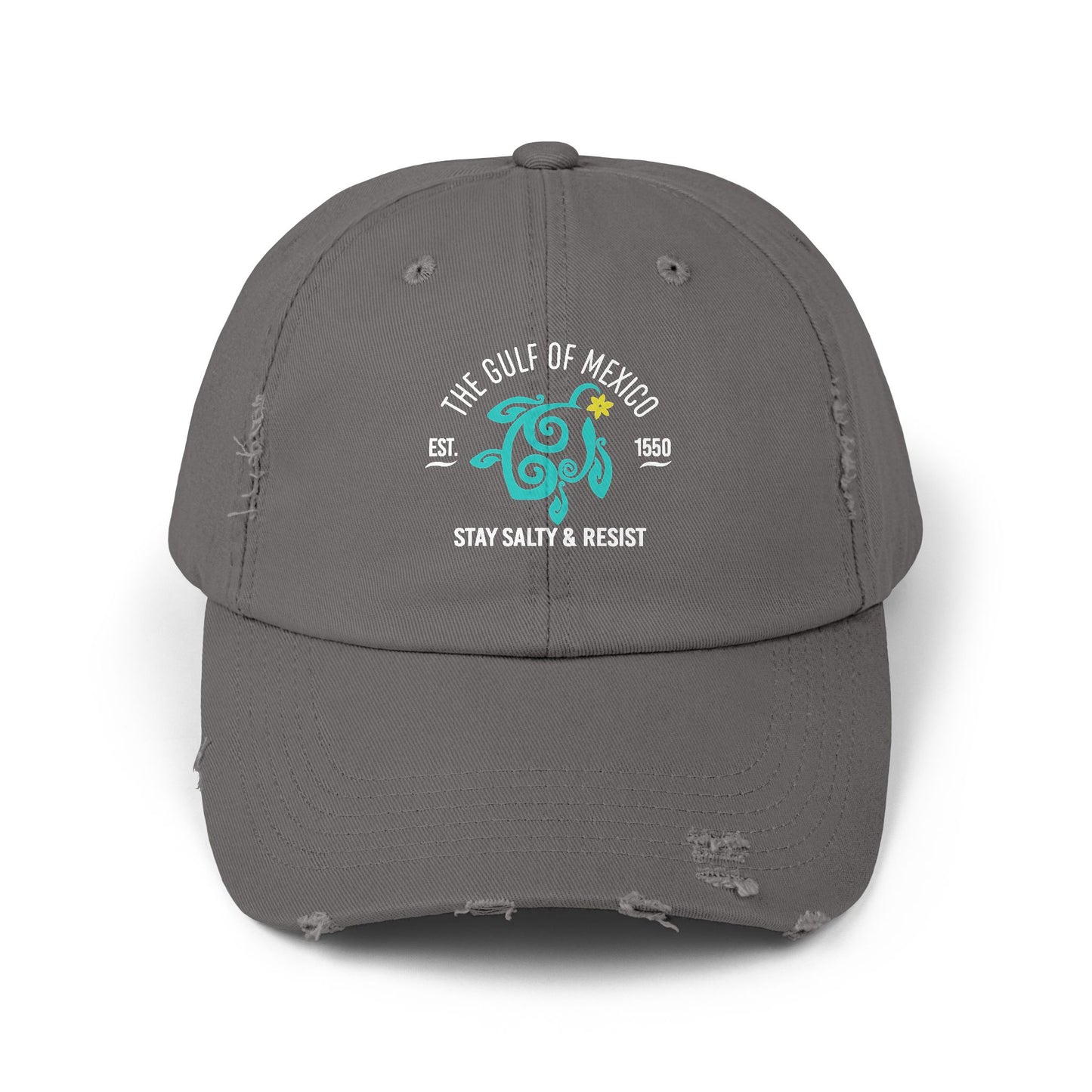 Stay Salty & Resist Unisex Distressed Cap