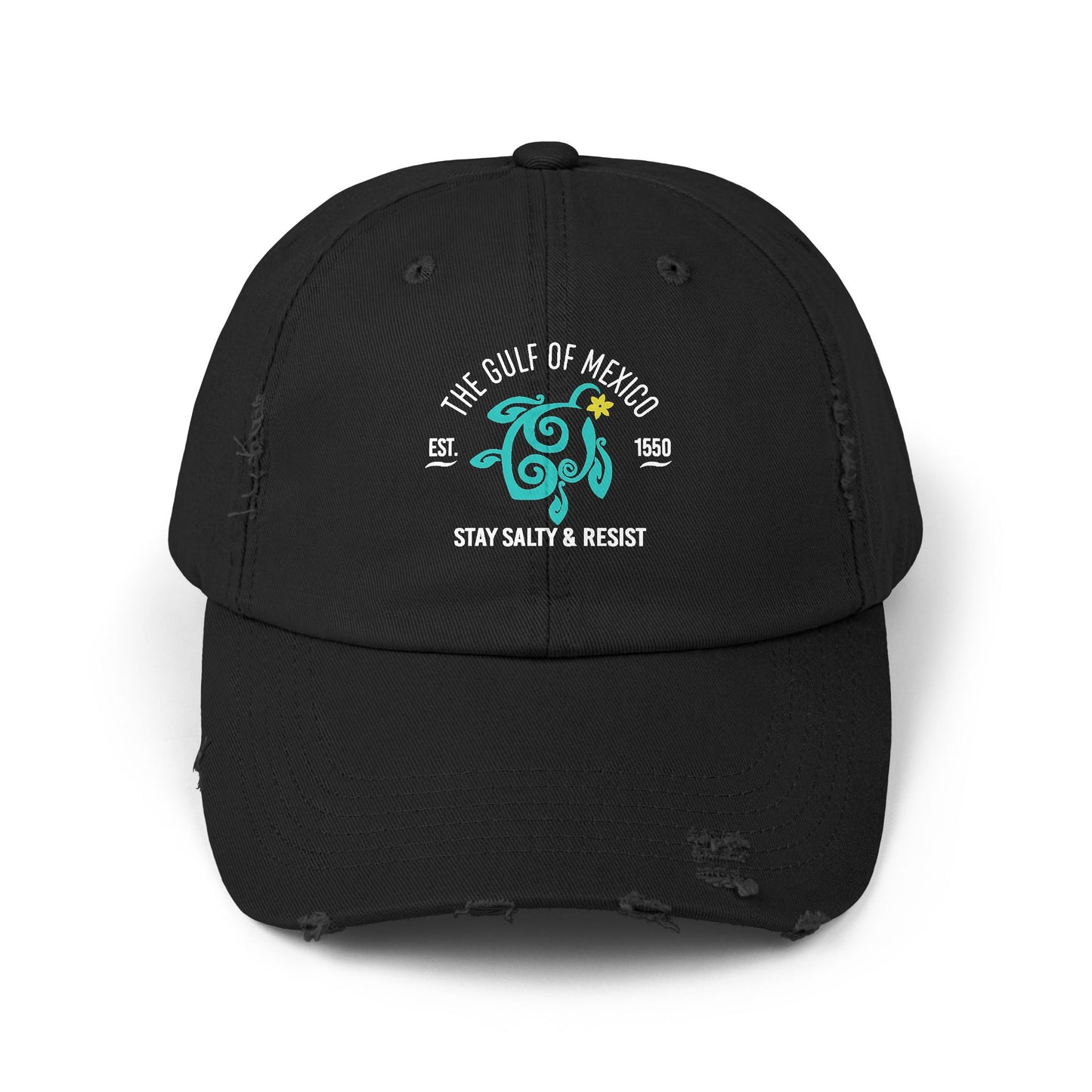 Stay Salty & Resist Unisex Distressed Cap