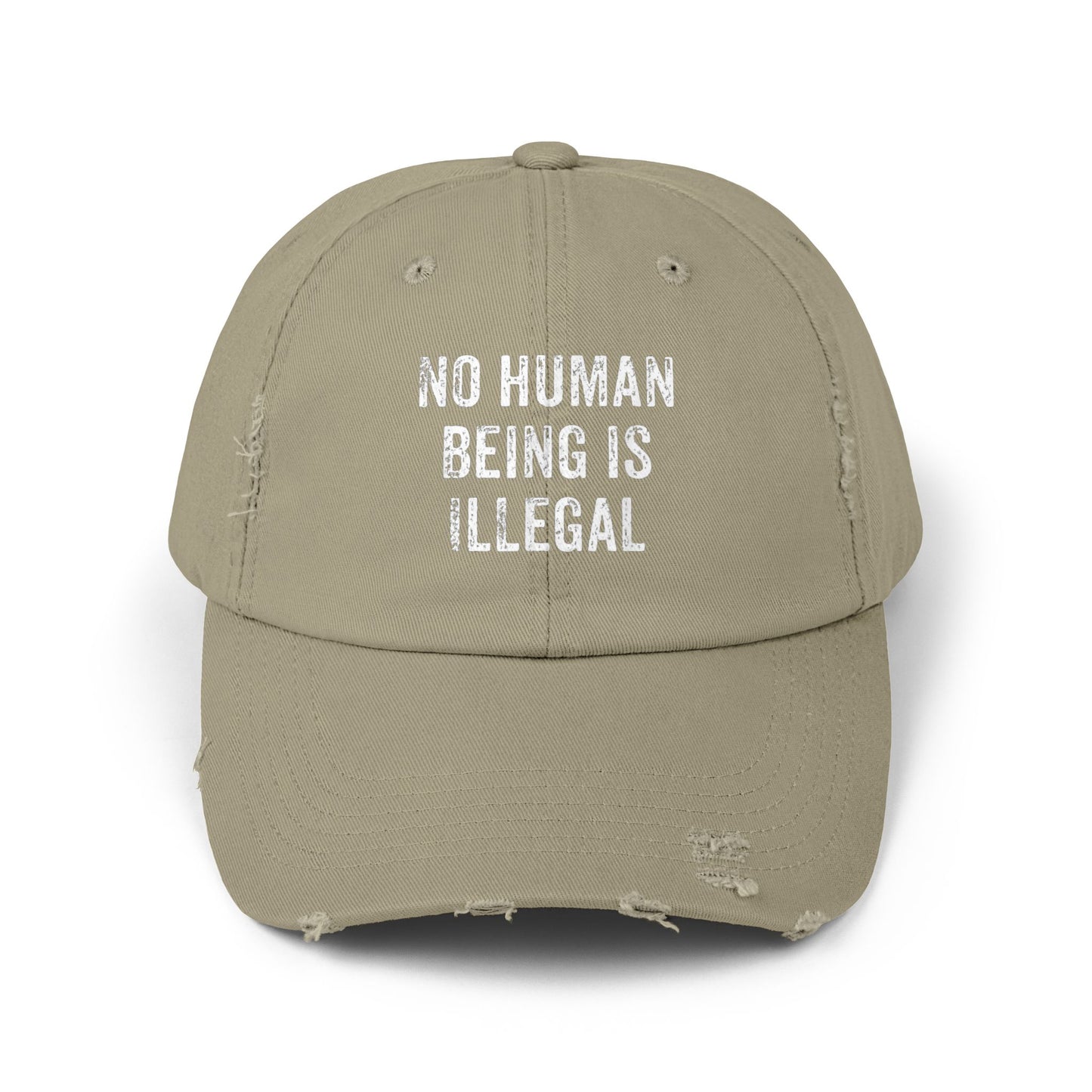 No Human Being Is Illegal Unisex Distressed Cap