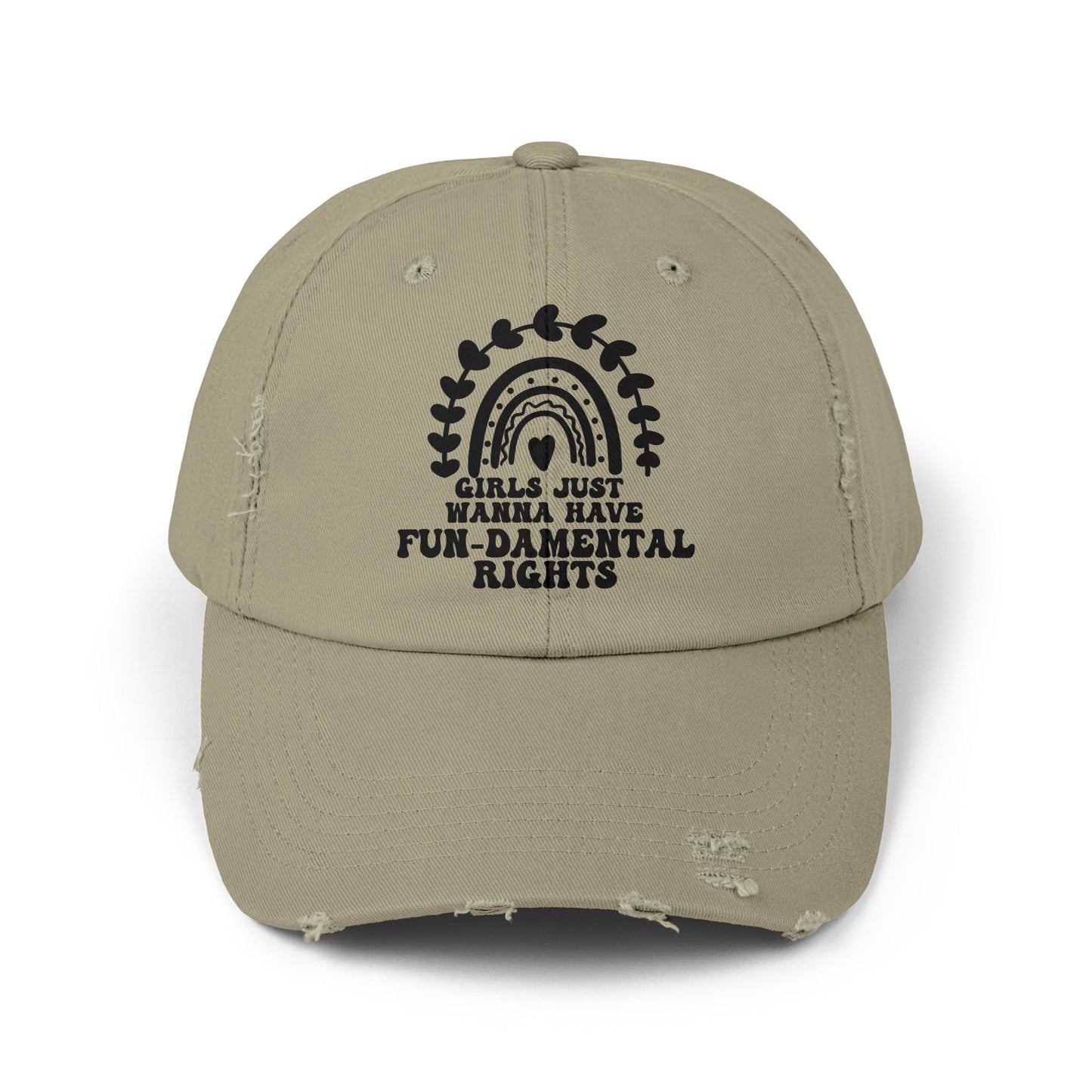 Girls Just Want To Have Fun-damental Rights Unisex Distressed Cap