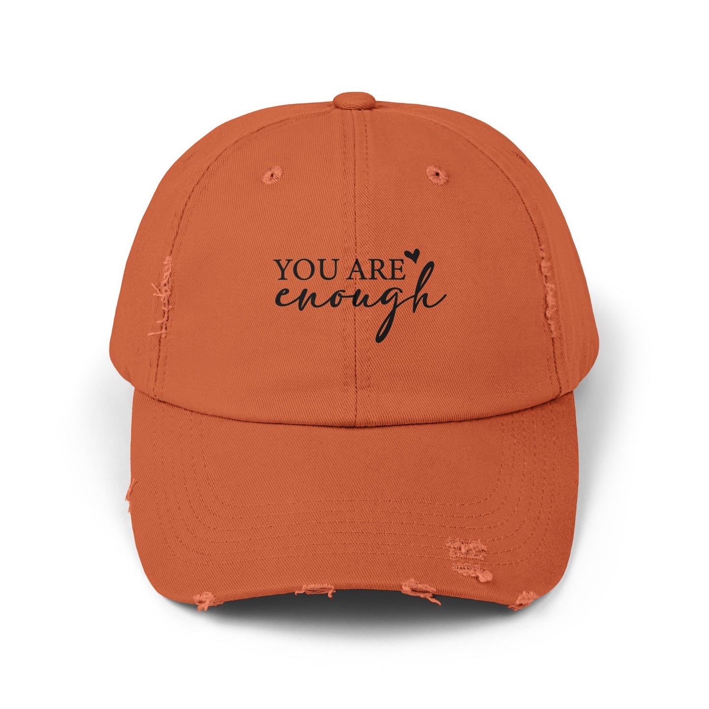 You Are Enough Unisex Distressed Cap