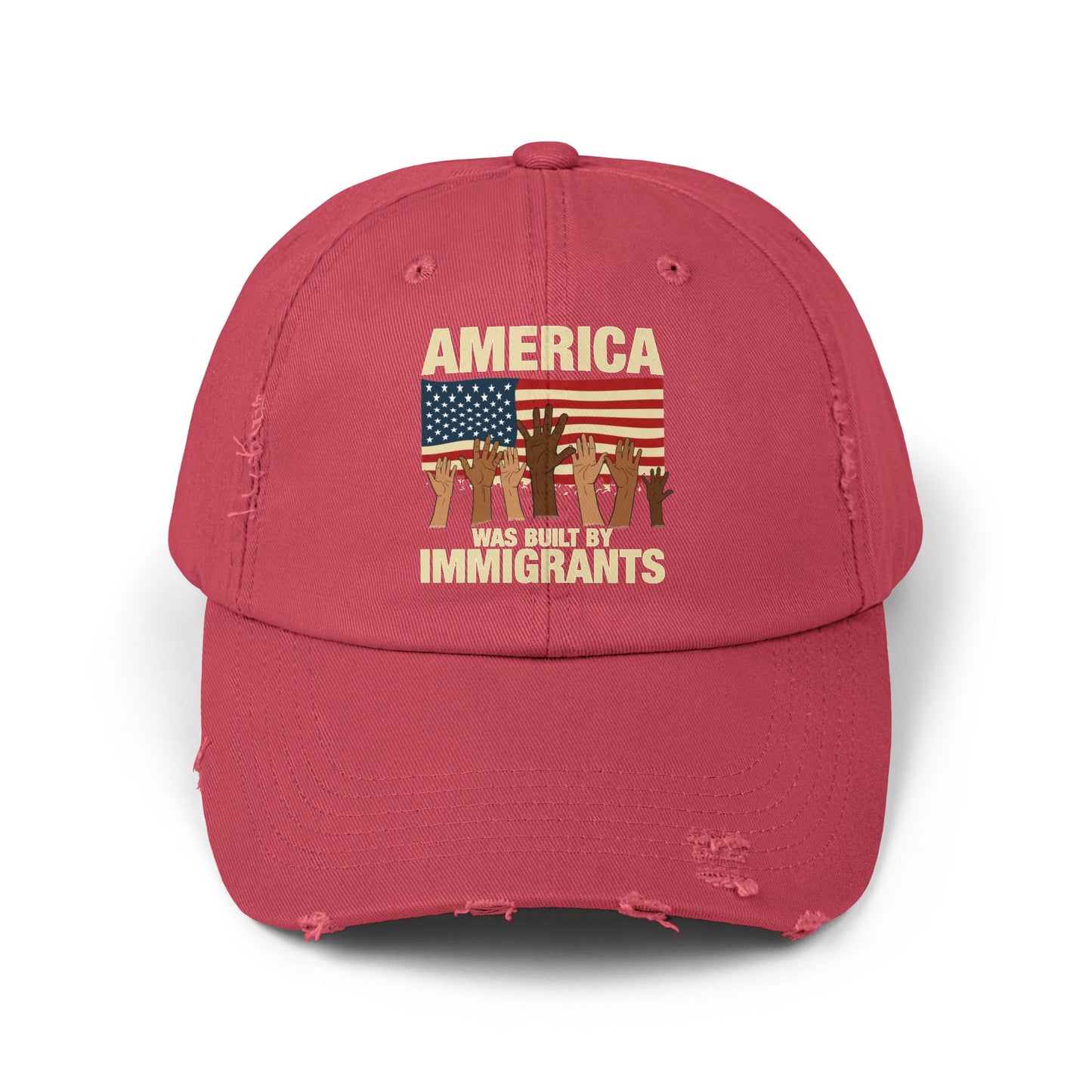America Was Built By Immigrants Unisex Distressed Cap