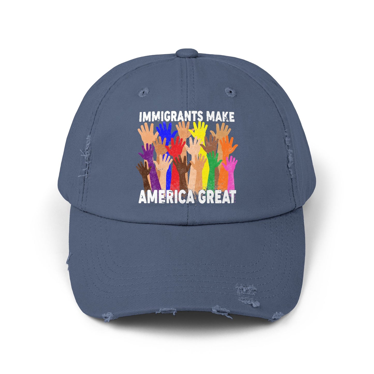 Immigrants Make America Great Unisex Distressed Cap