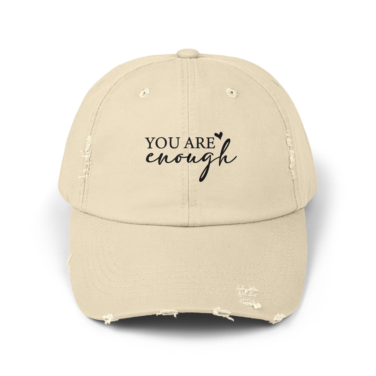 You Are Enough Unisex Distressed Cap