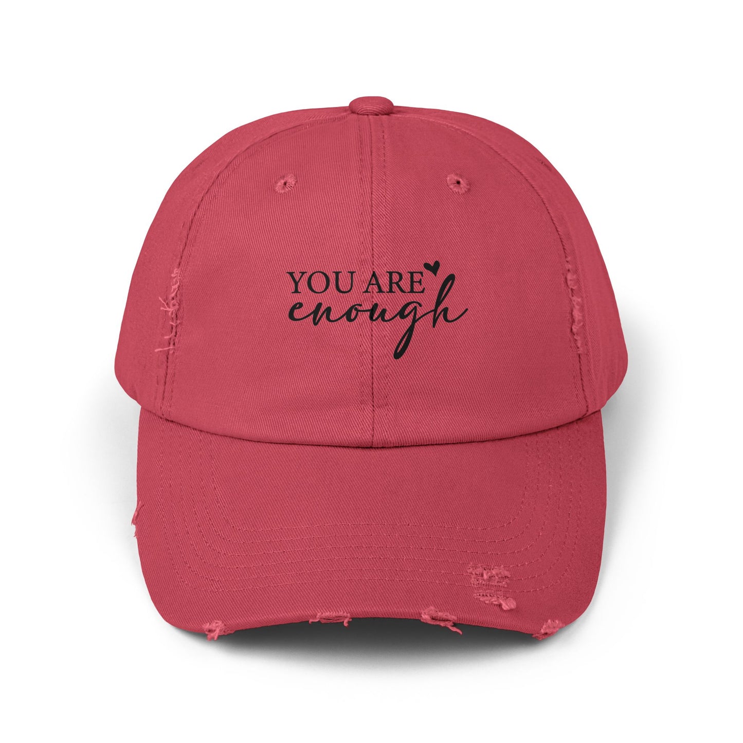 You Are Enough Unisex Distressed Cap