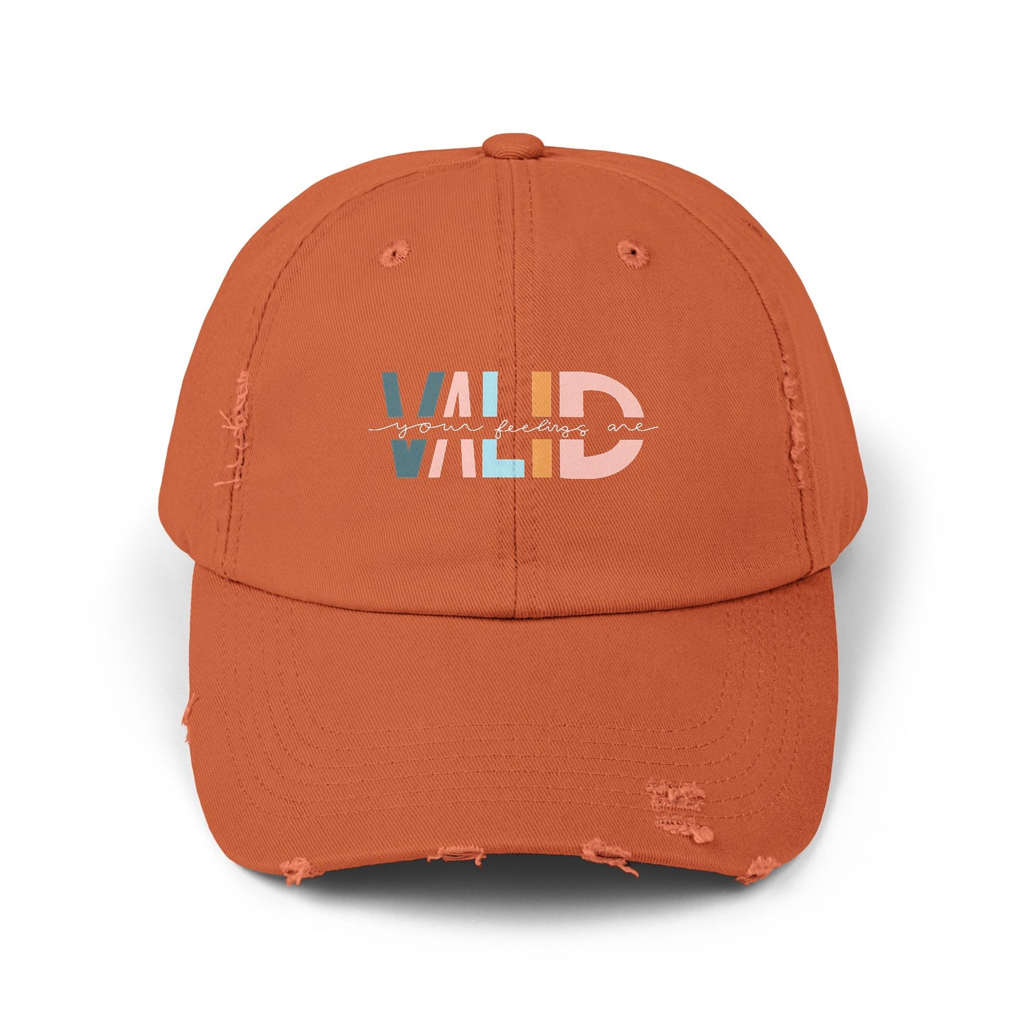 Your Feelings Are Valid Unisex Distressed Cap