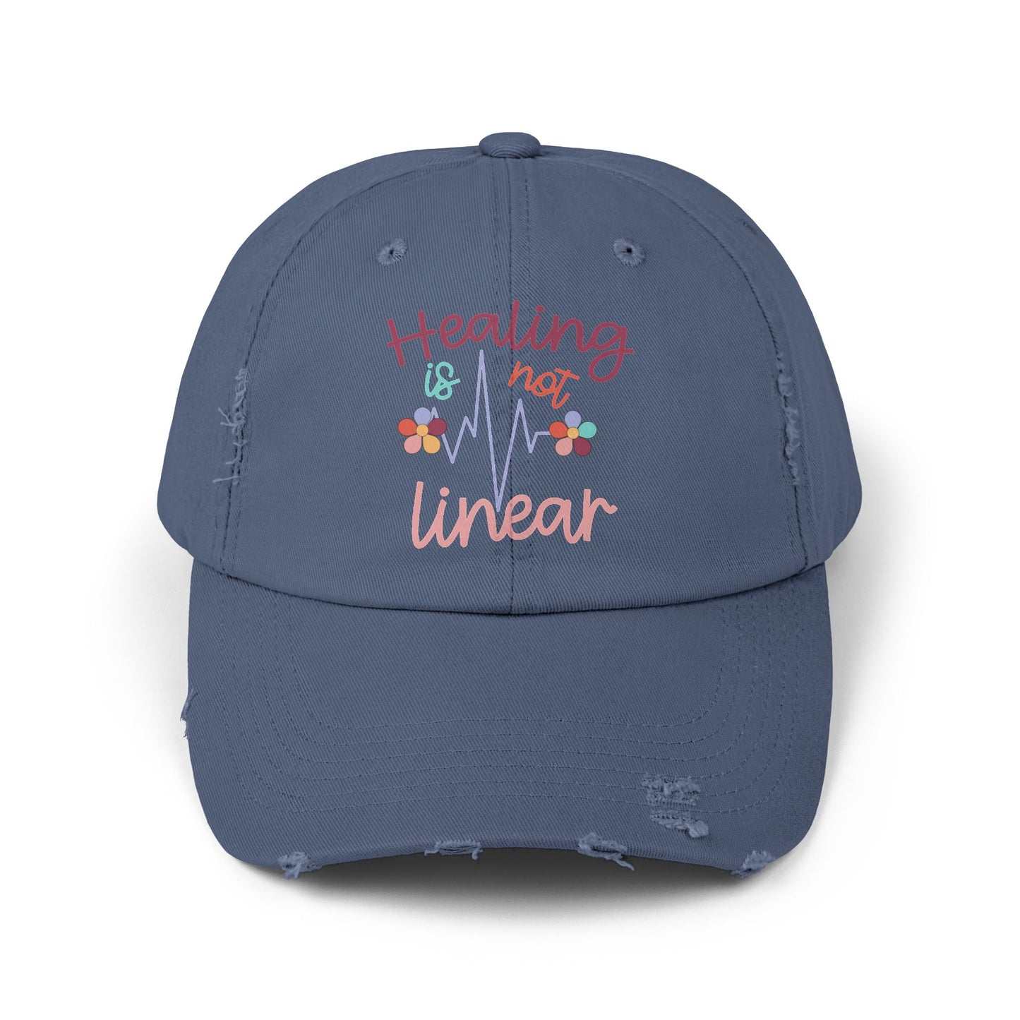 Healing Is Not Linear Unisex Distressed Cap