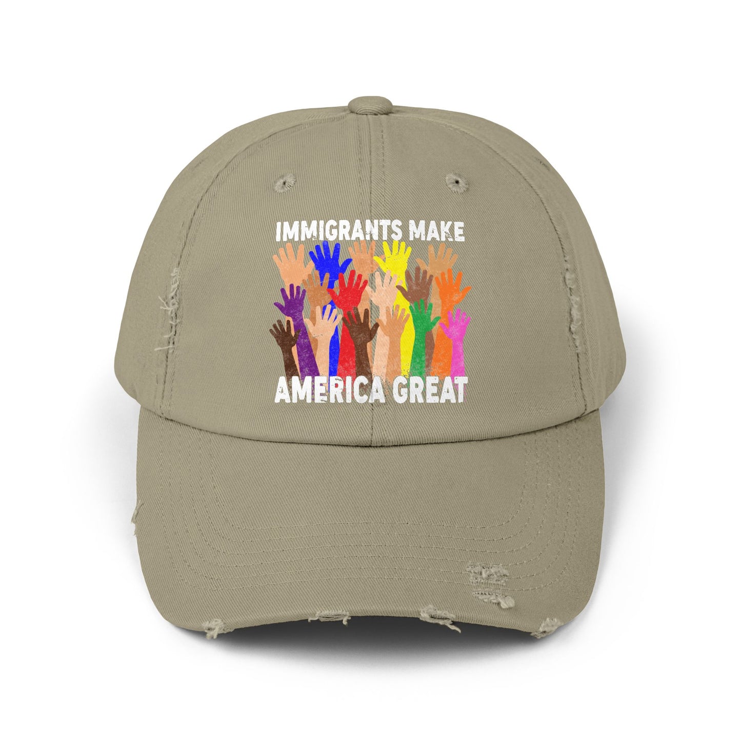 Immigrants Make America Great Unisex Distressed Cap