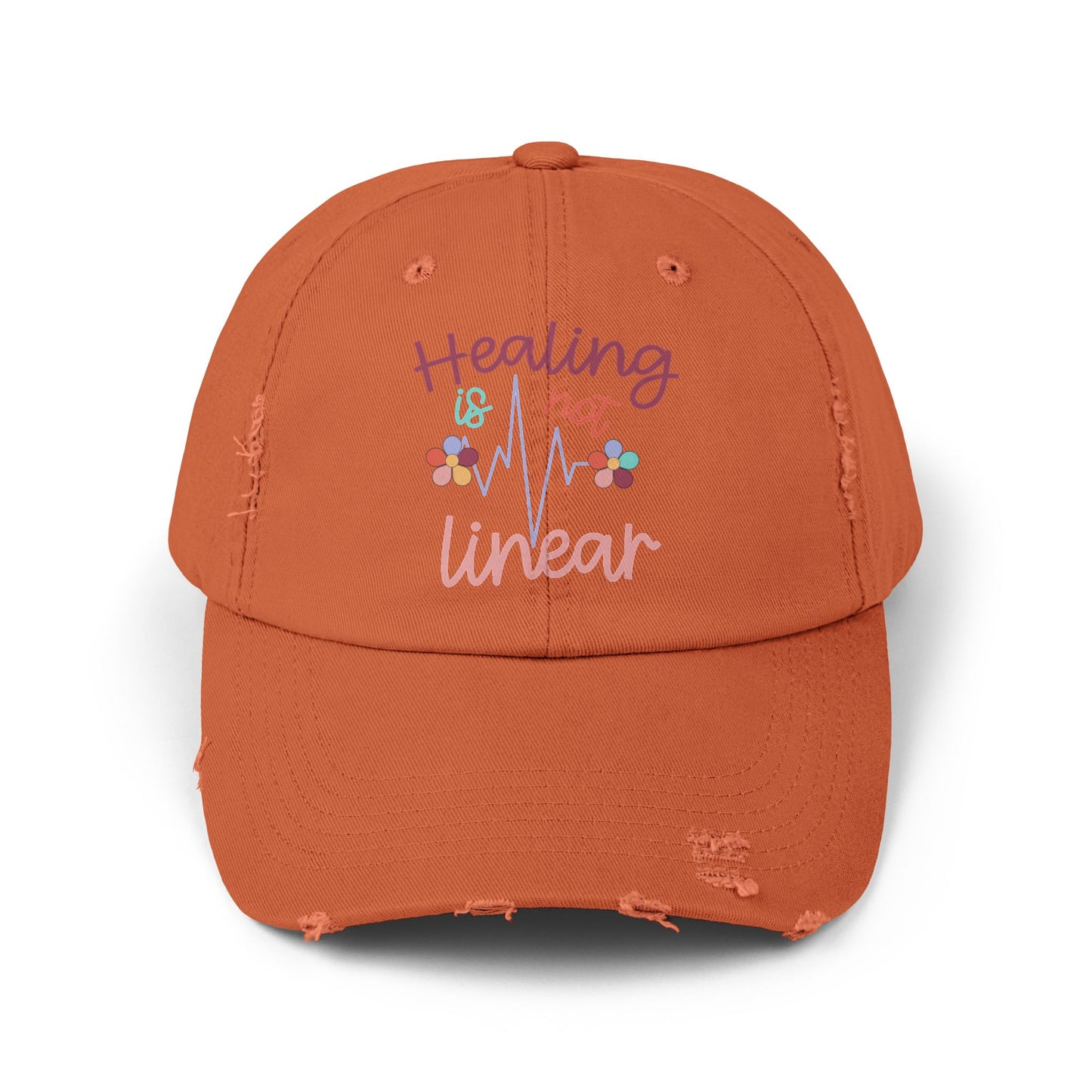 Healing Is Not Linear Unisex Distressed Cap