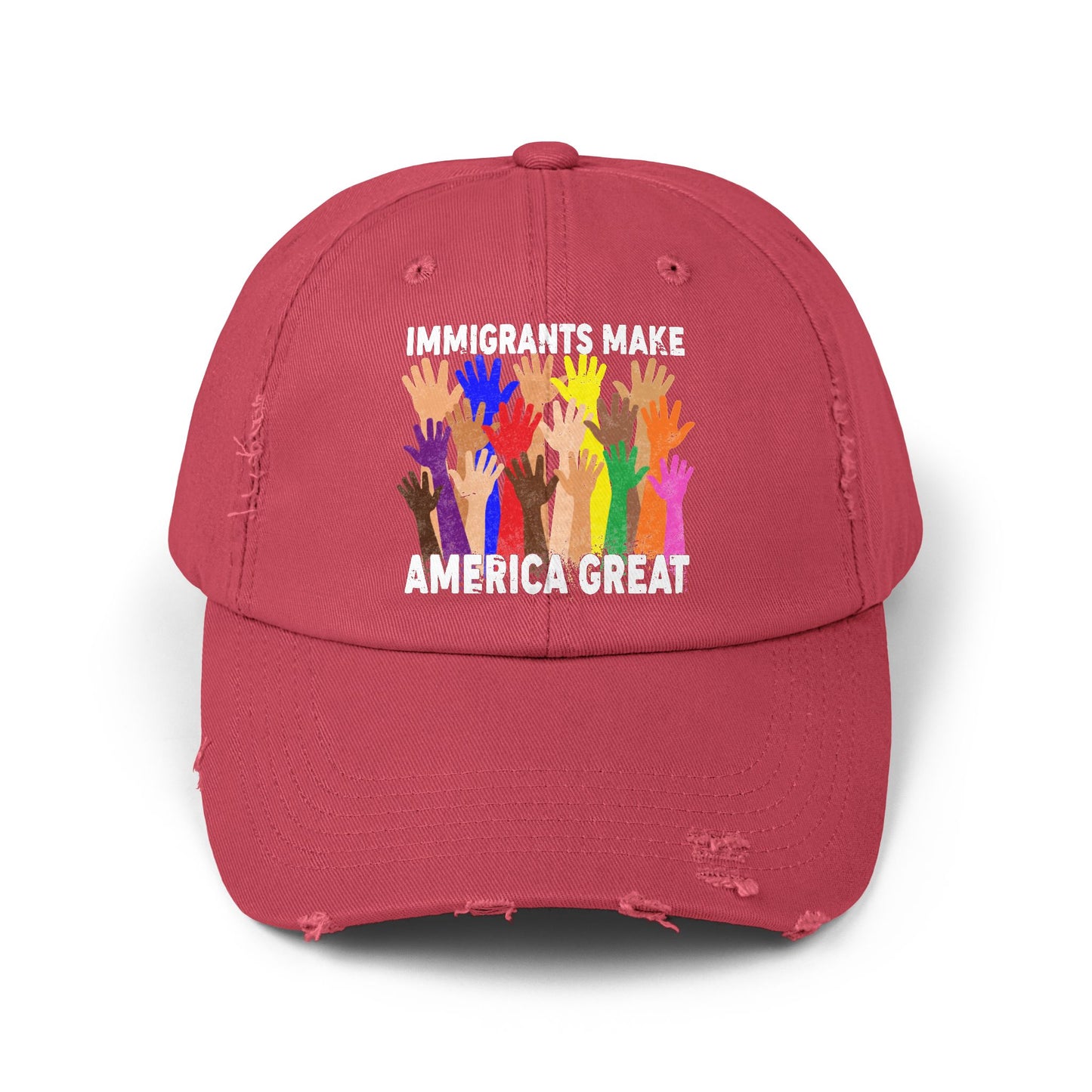 Immigrants Make America Great Unisex Distressed Cap