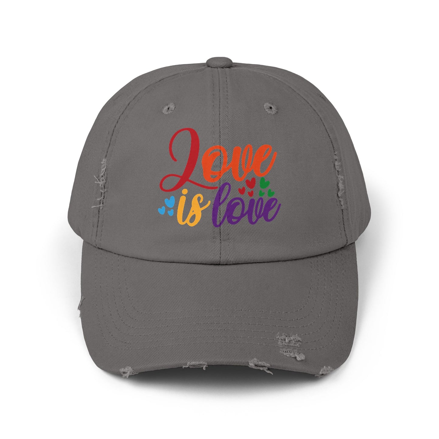 Love is Love Unisex Distressed Cap