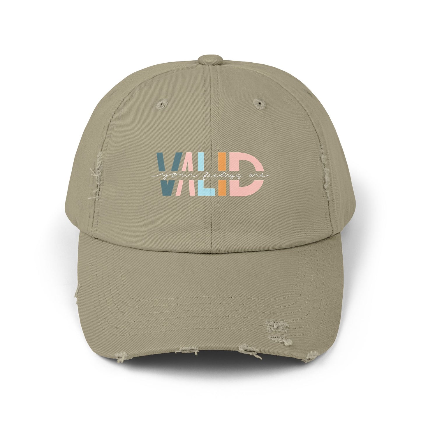Your Feelings Are Valid Unisex Distressed Cap