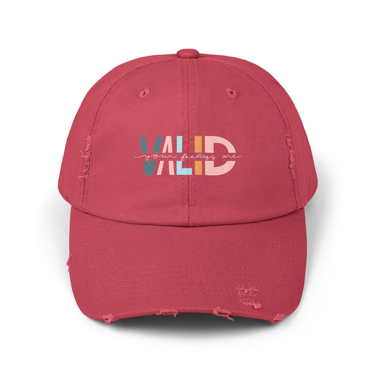 Your Feelings Are Valid Unisex Distressed Cap