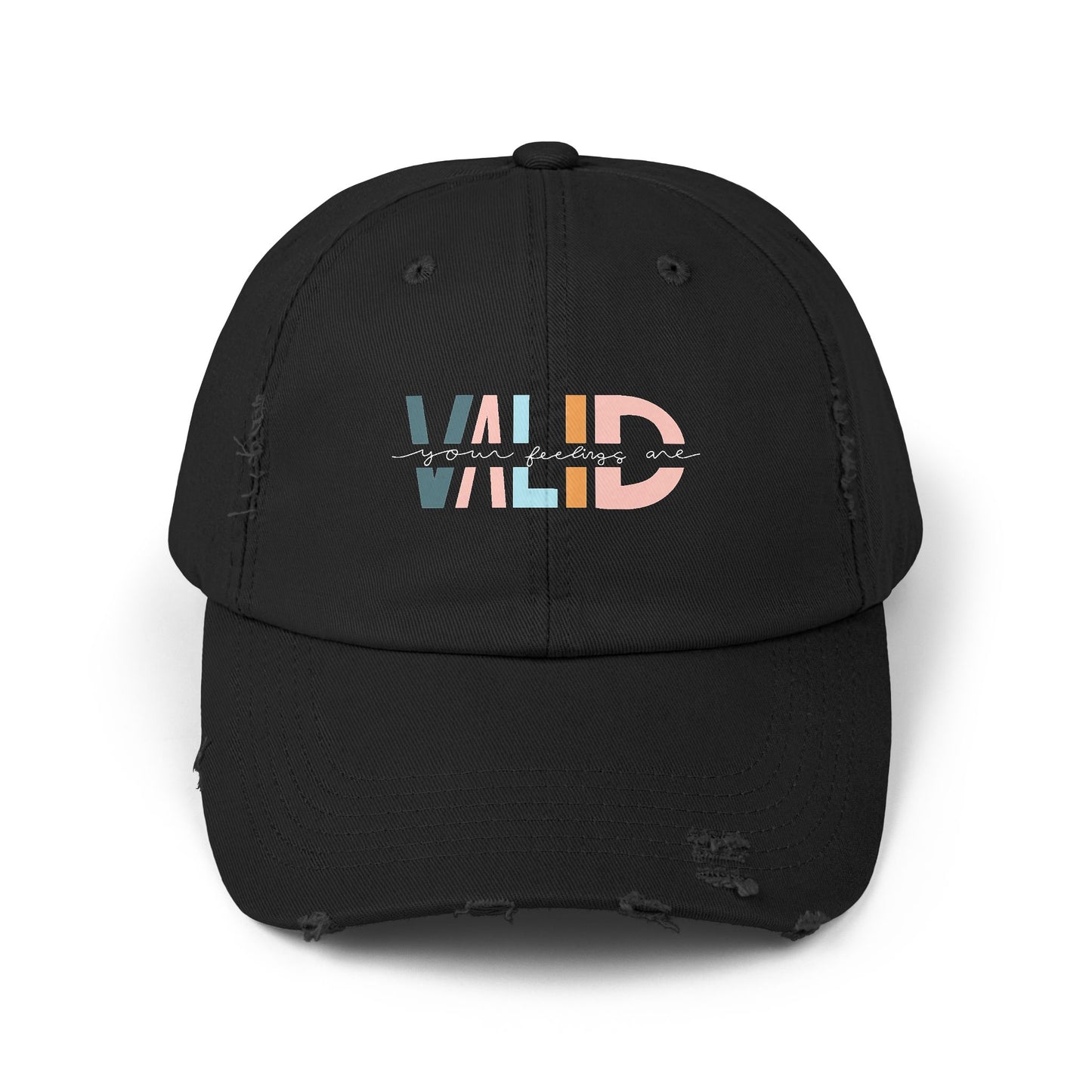 Your Feelings Are Valid Unisex Distressed Cap