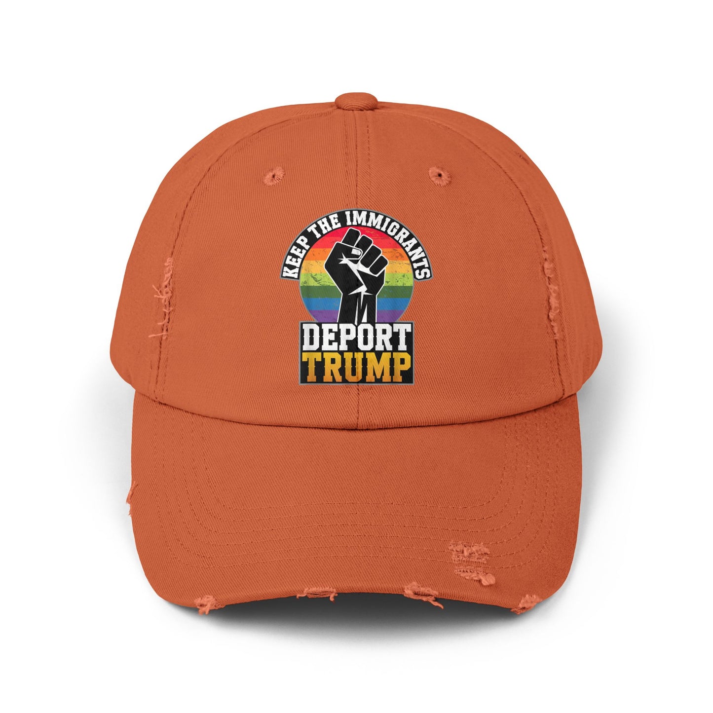 Keep The Immigrants Deport Trump Unisex Distressed Cap