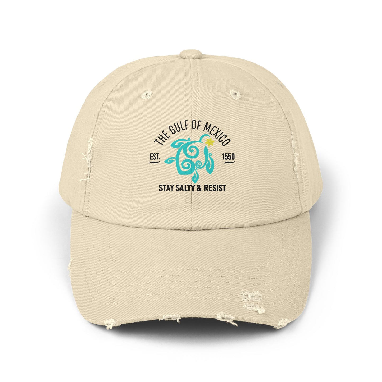 Stay Salty & Resist Unisex Distressed Cap
