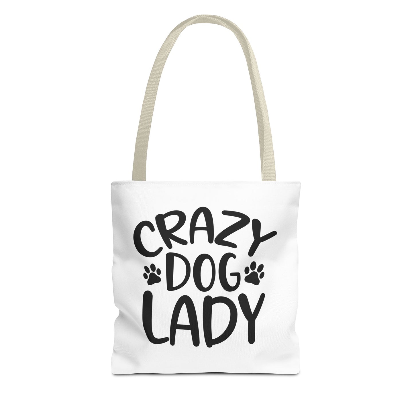 Crazy Dog Lady Tote Bag Beige Handle