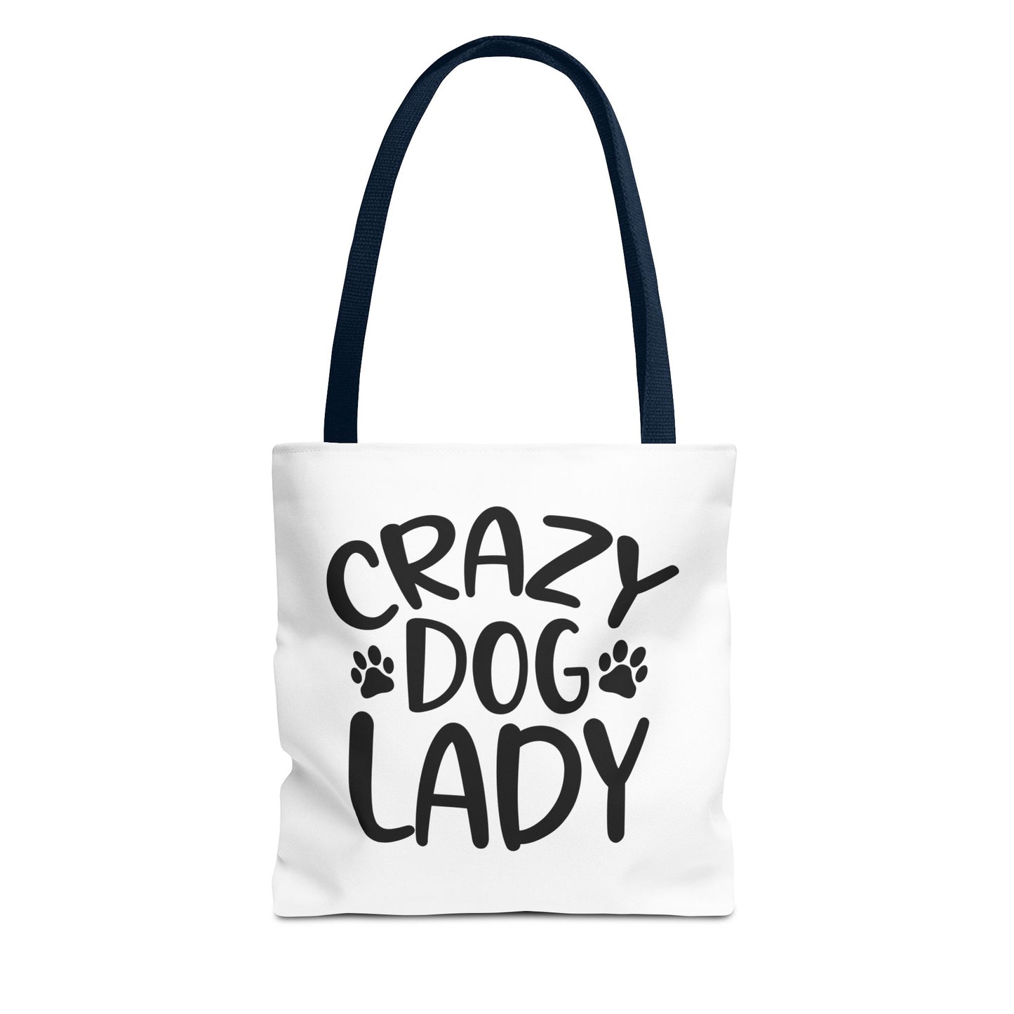 Crazy Dog Lady Tote Bag Navy Handle