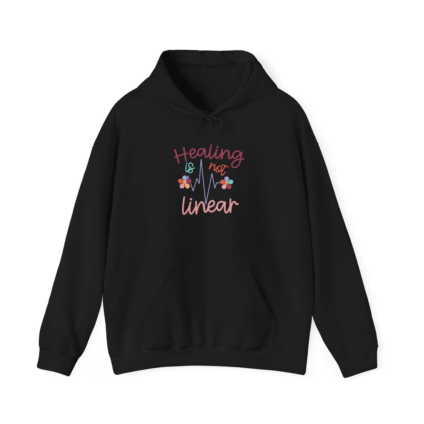 Healing Is Not Linear Hooded Sweatshirt Black