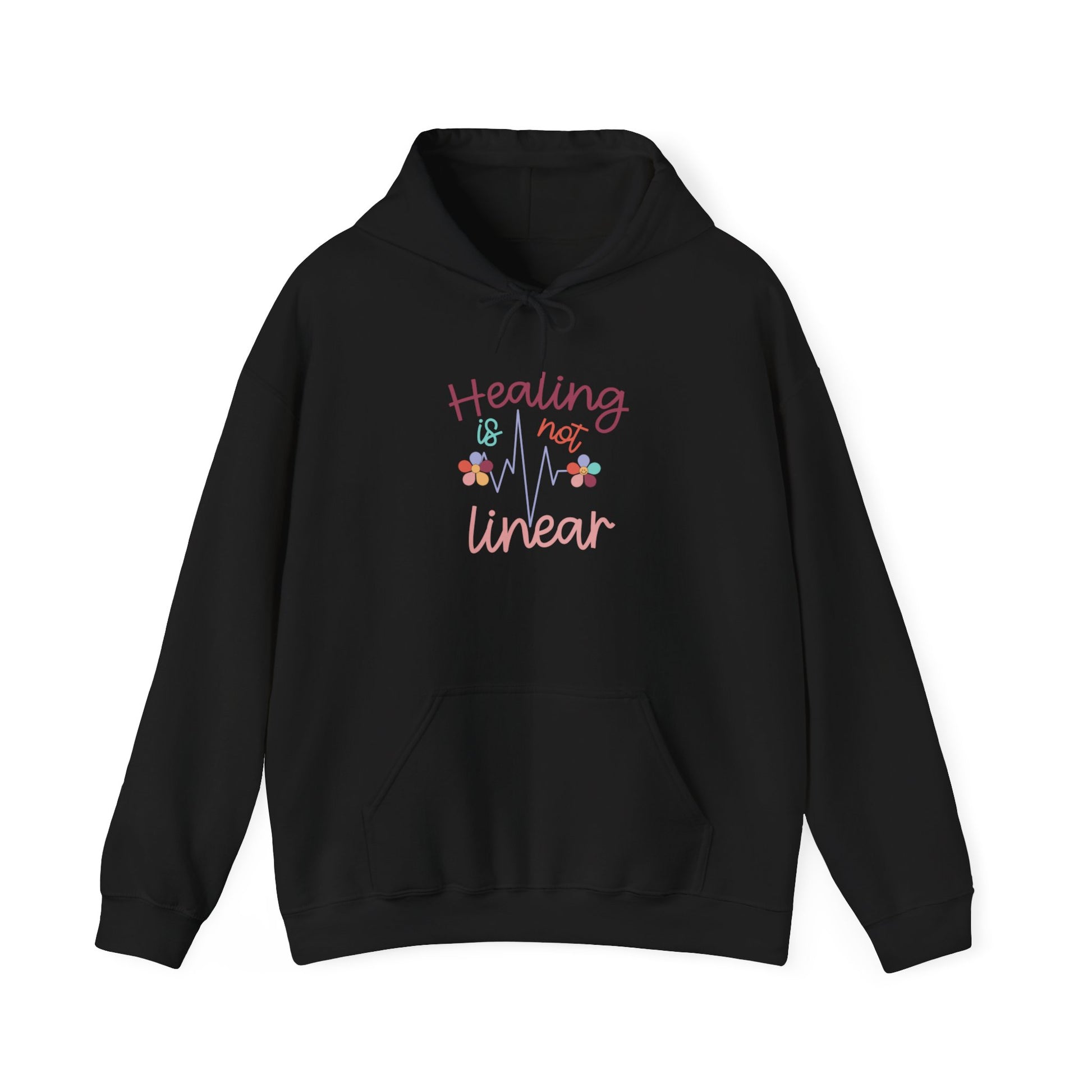 Healing Is Not Linear Hooded Sweatshirt Black