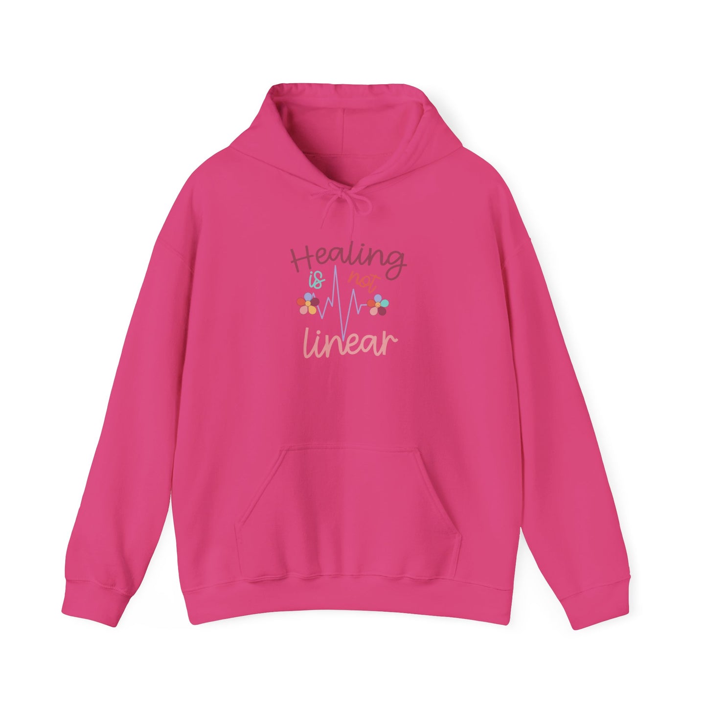 Healing Is Not Linear Hooded Sweatshirt Heliconia