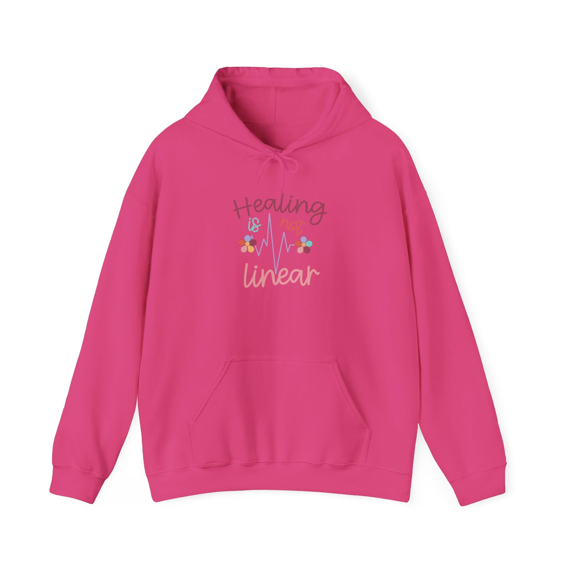 Healing Is Not Linear Hooded Sweatshirt Heliconia