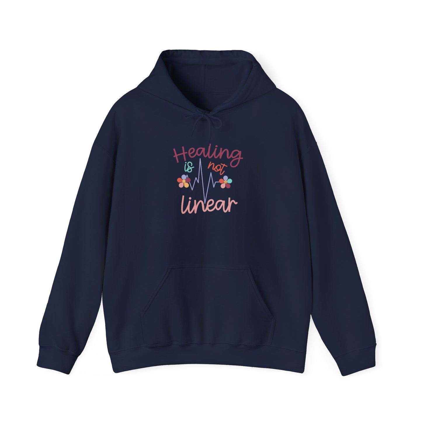 Healing Is Not Linear Hooded Sweatshirt Navy