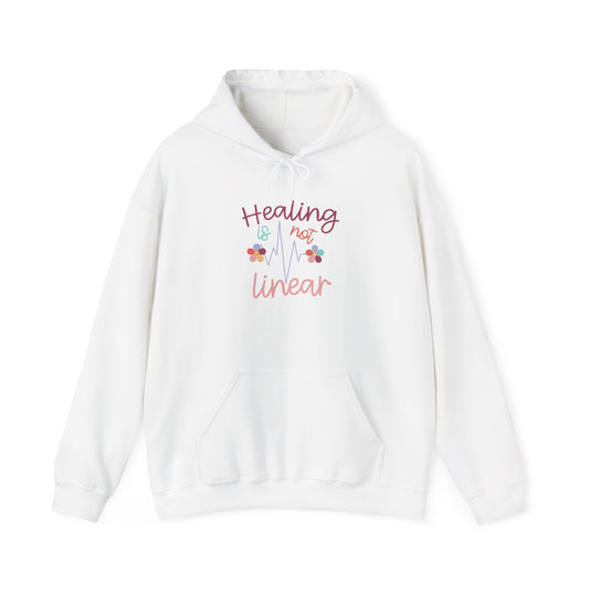 Healing Is Not Linear Hooded Sweatshirt White