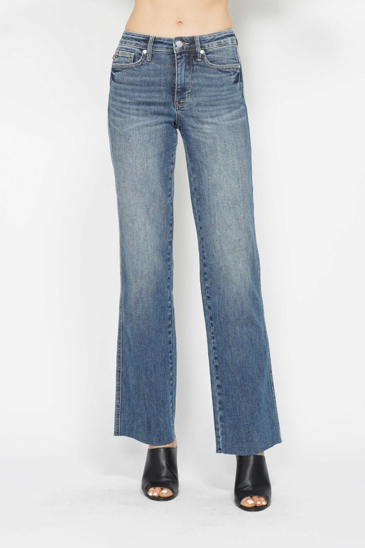Judy Blue Full Size Tummy Control Straight Jeans Front View