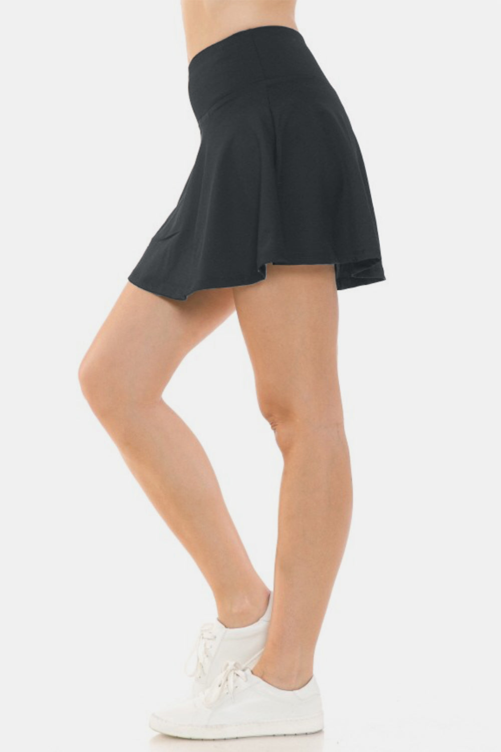 Leggings Depot Wide Waistband Active Skort Alternate Side View
