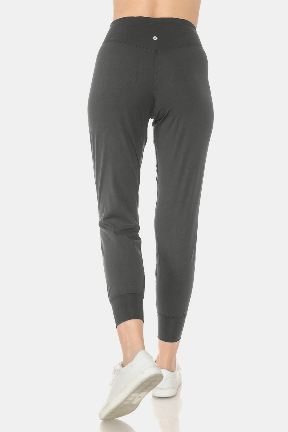 Leggings Depot Wide Waistband Slim Active Joggers Back View
