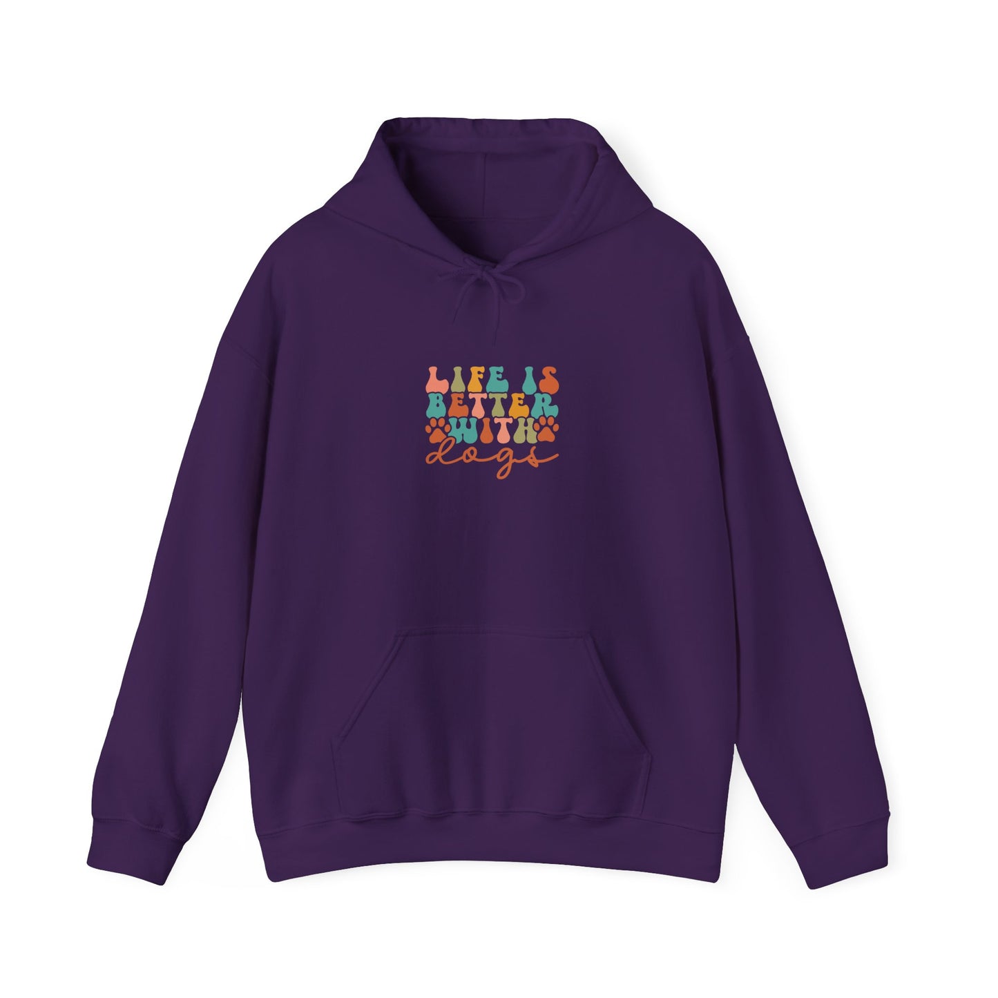 Life is Better with Dogs Hooded Sweatshirt Purple