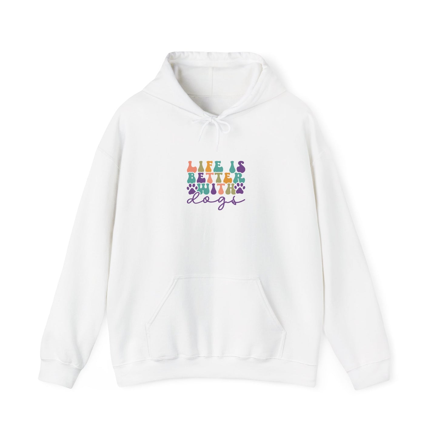 Life is Better with Dogs Hooded Sweatshirt White