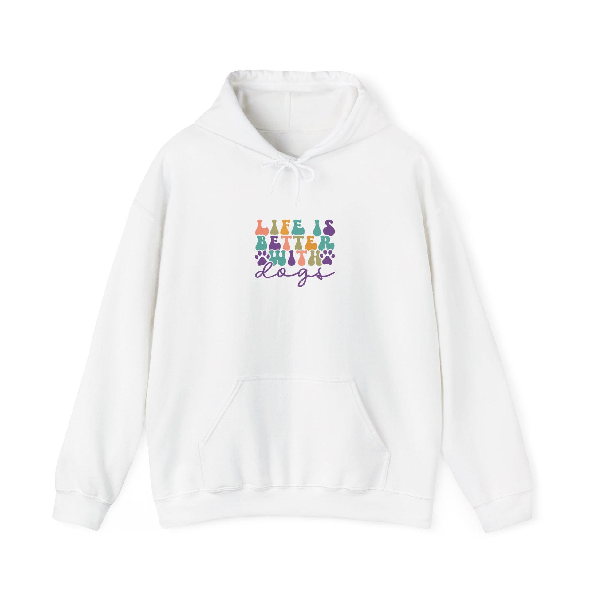 Life is Better with Dogs Hooded Sweatshirt White