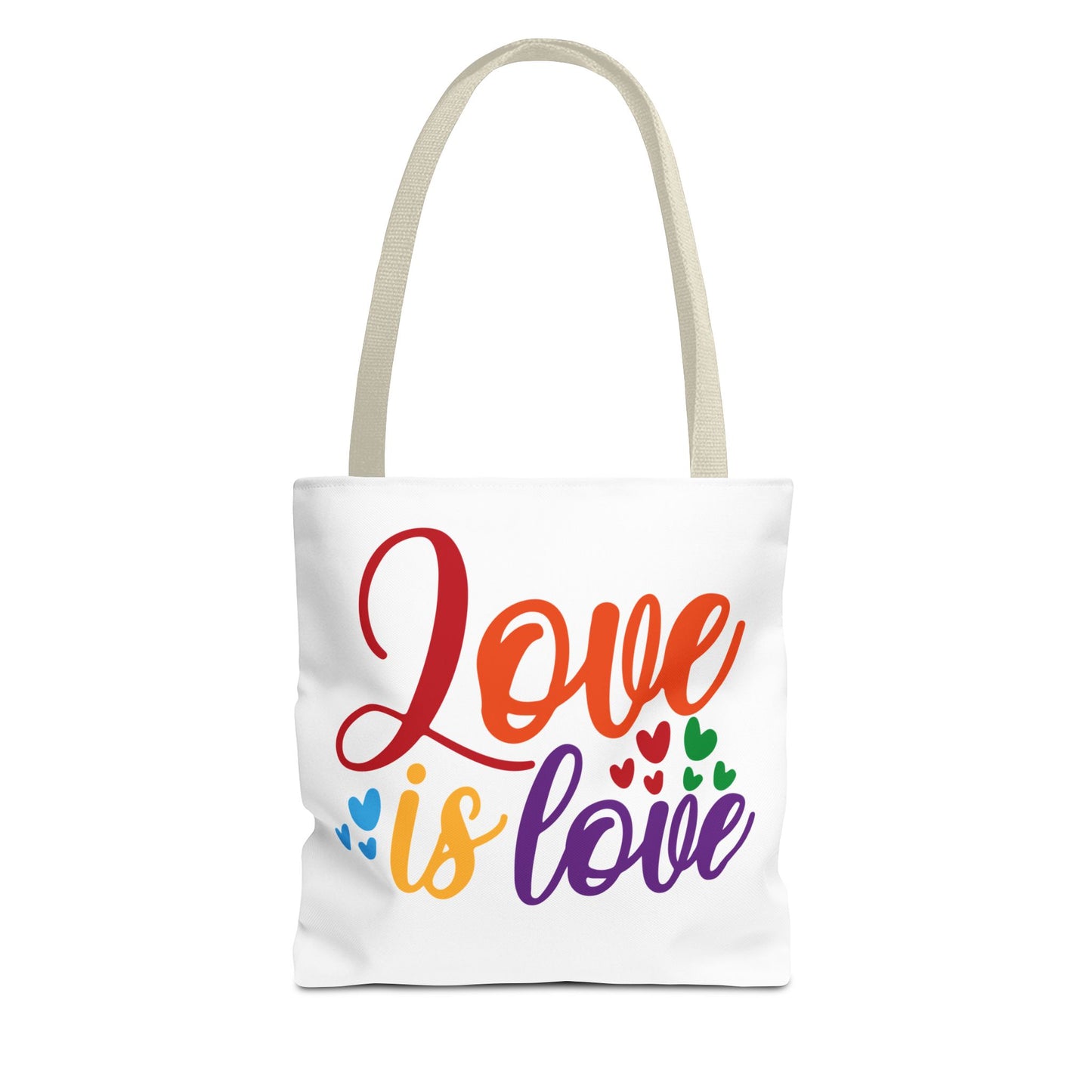 Love Is Love Tote Bag Beige Handle