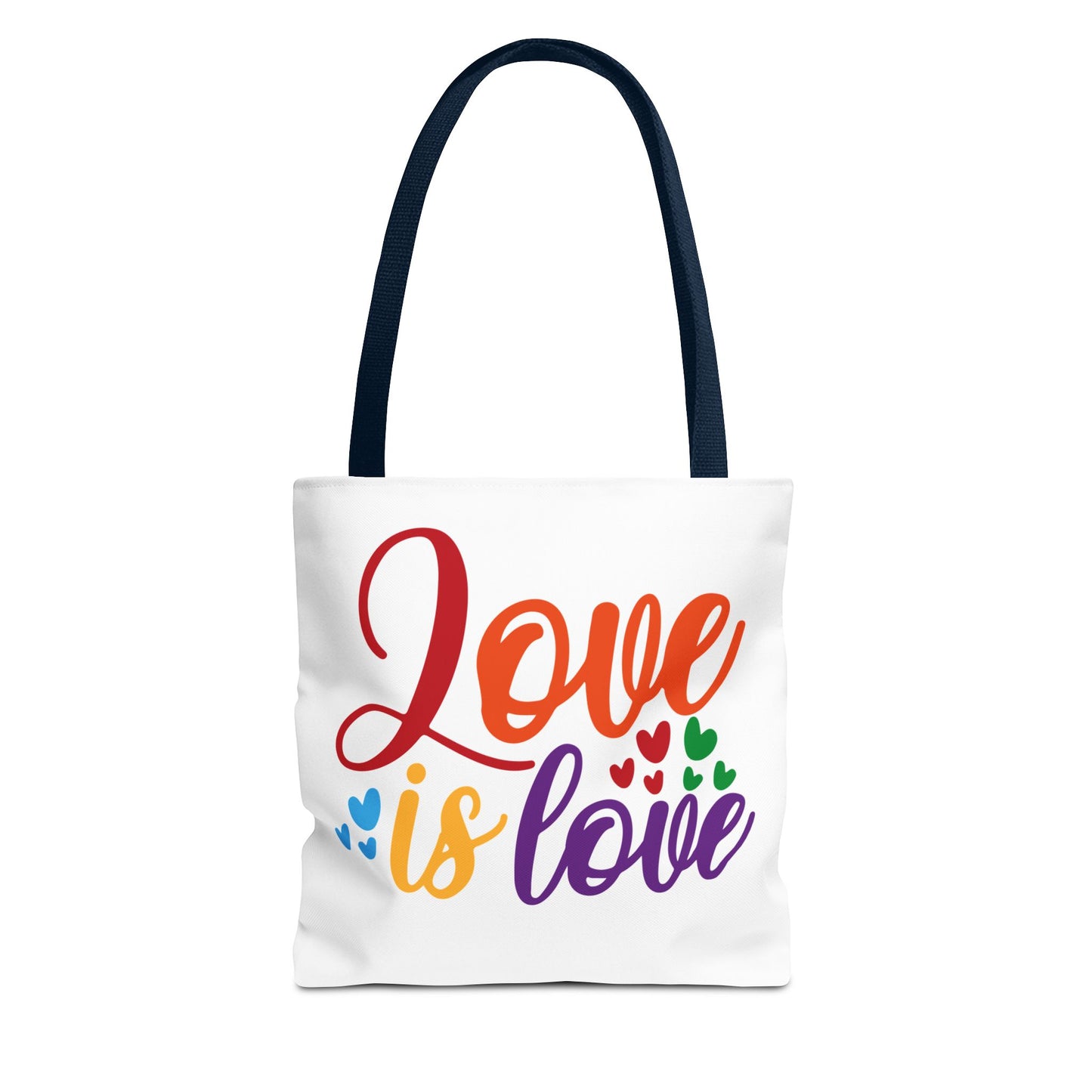 Love Is Love Tote Bag Navy Handle