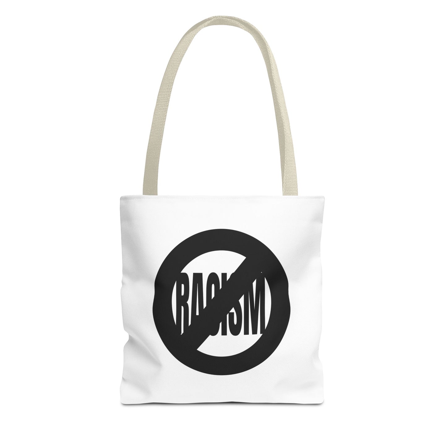 No Racism Tote Bag Beige Handle