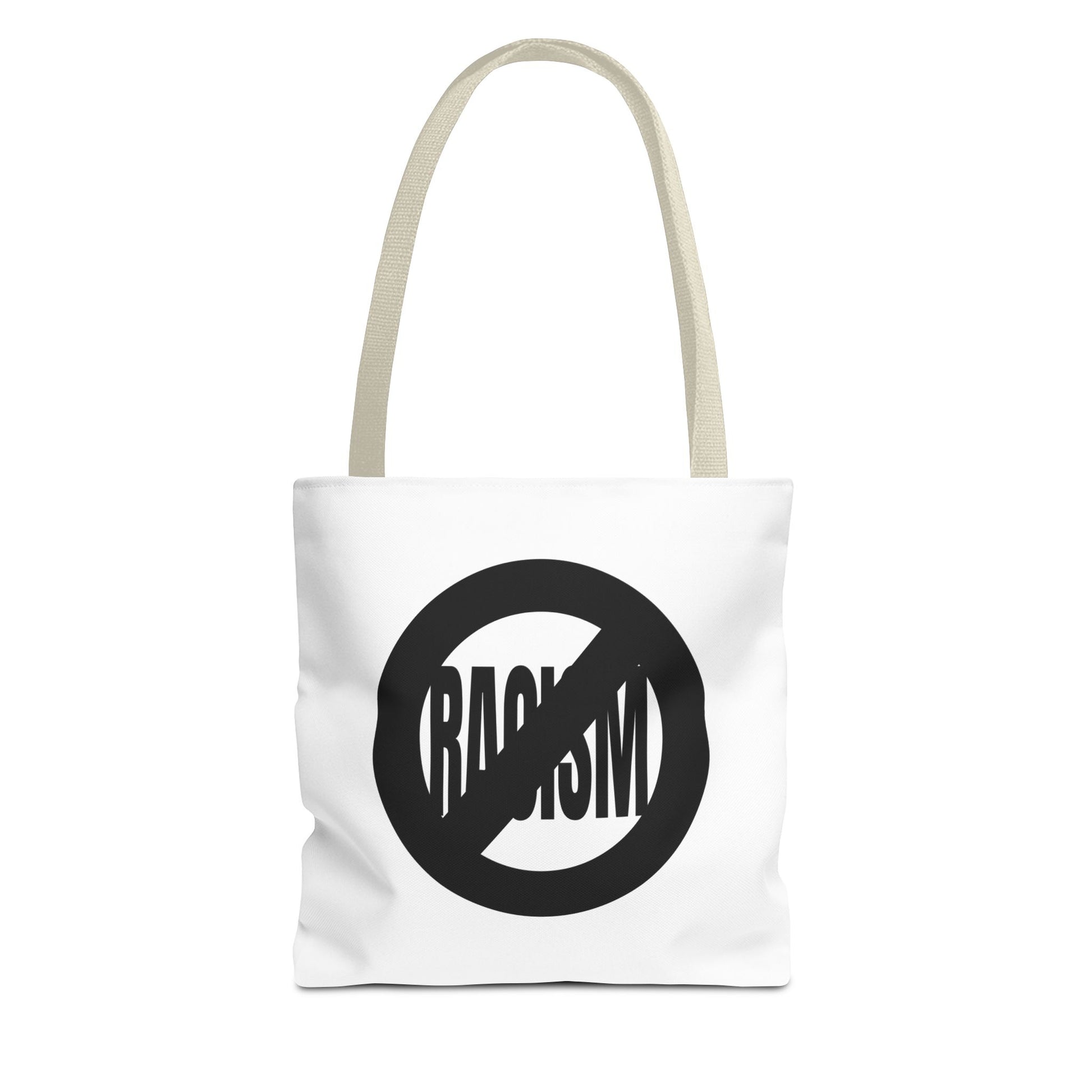 No Racism Tote Bag Beige Handle