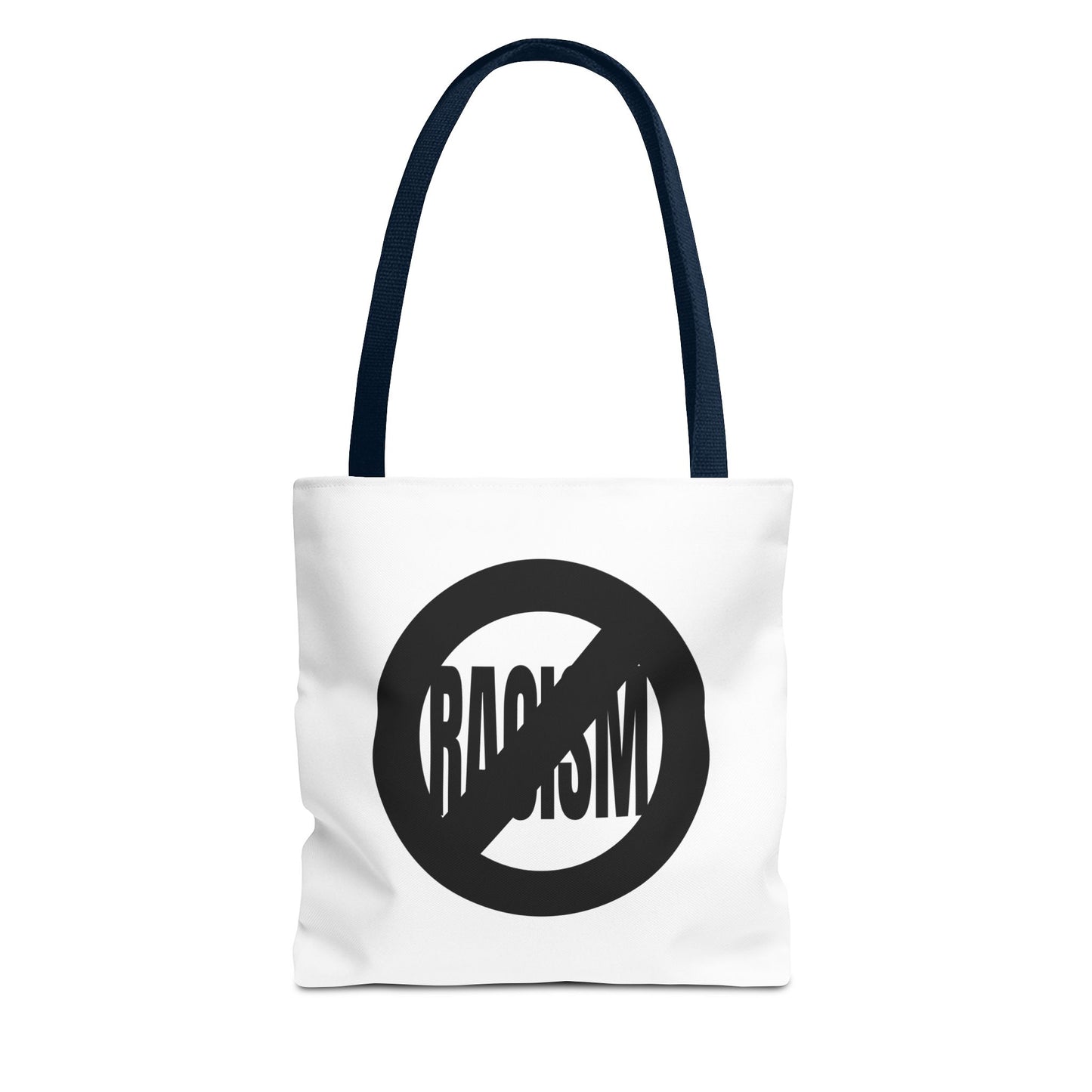 No Racism Tote Bag Navy Handle