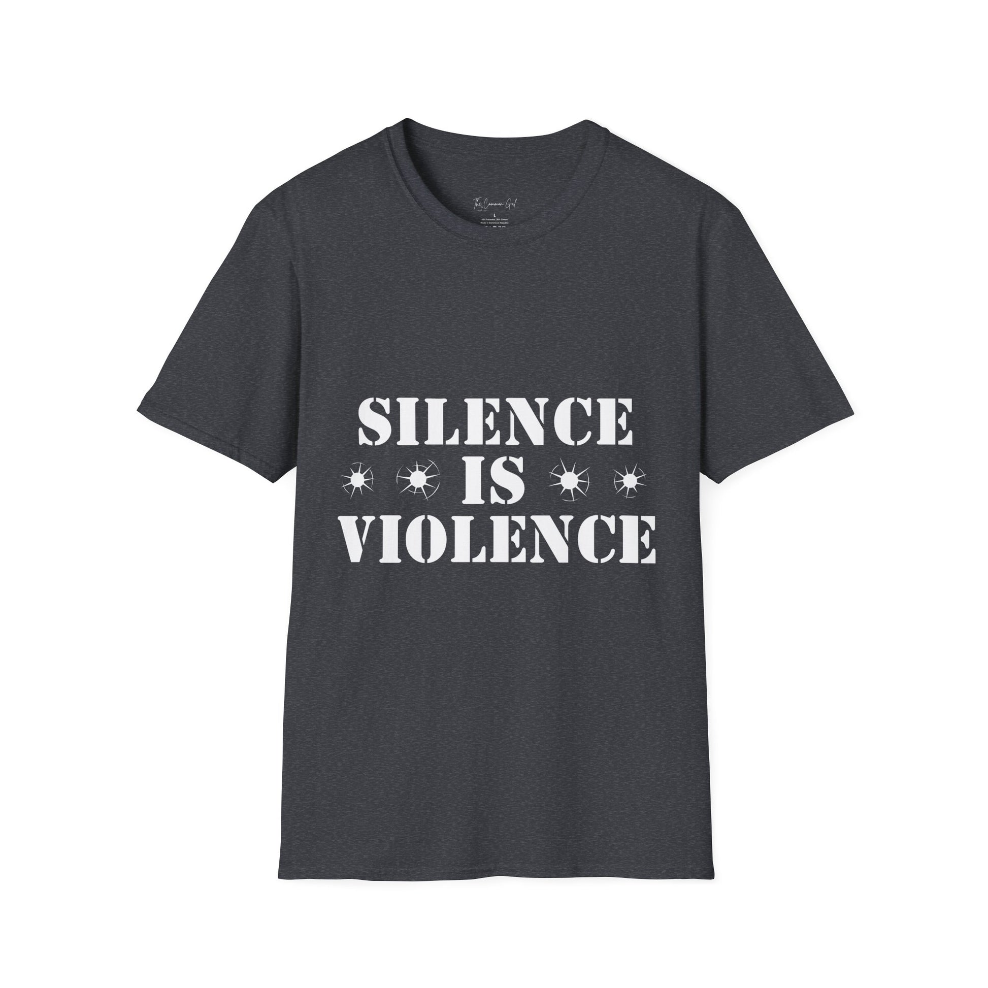 Silence is Violence T-Shirt Dark Heather Grey