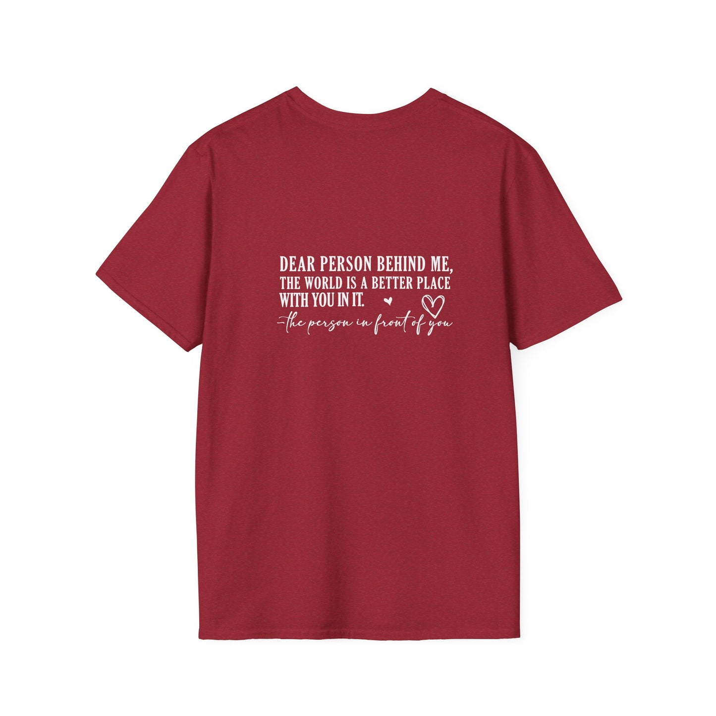 You Are Enough T-Shirt Back View Antique Cherry Red