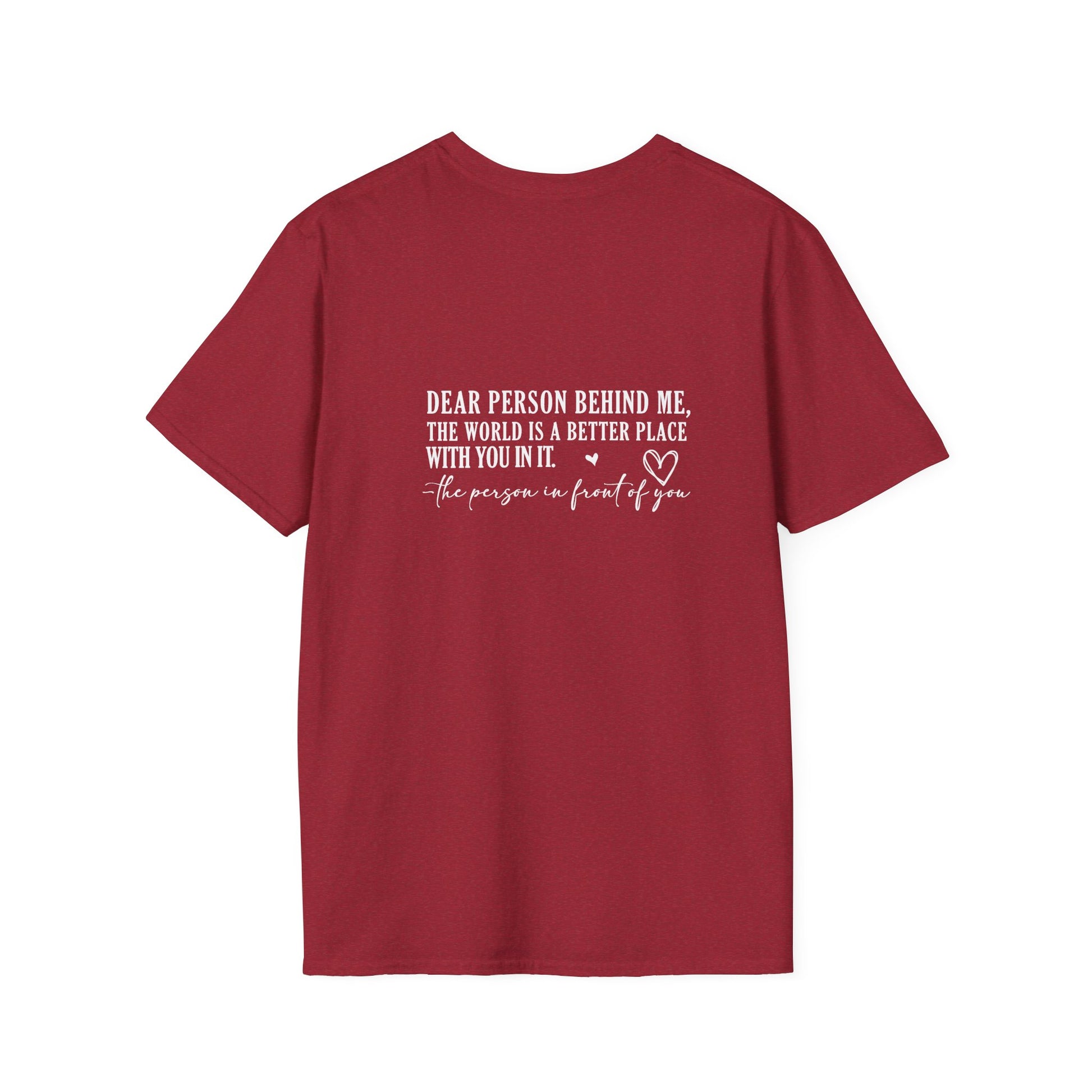 You Are Enough T-Shirt Back View Antique Cherry Red