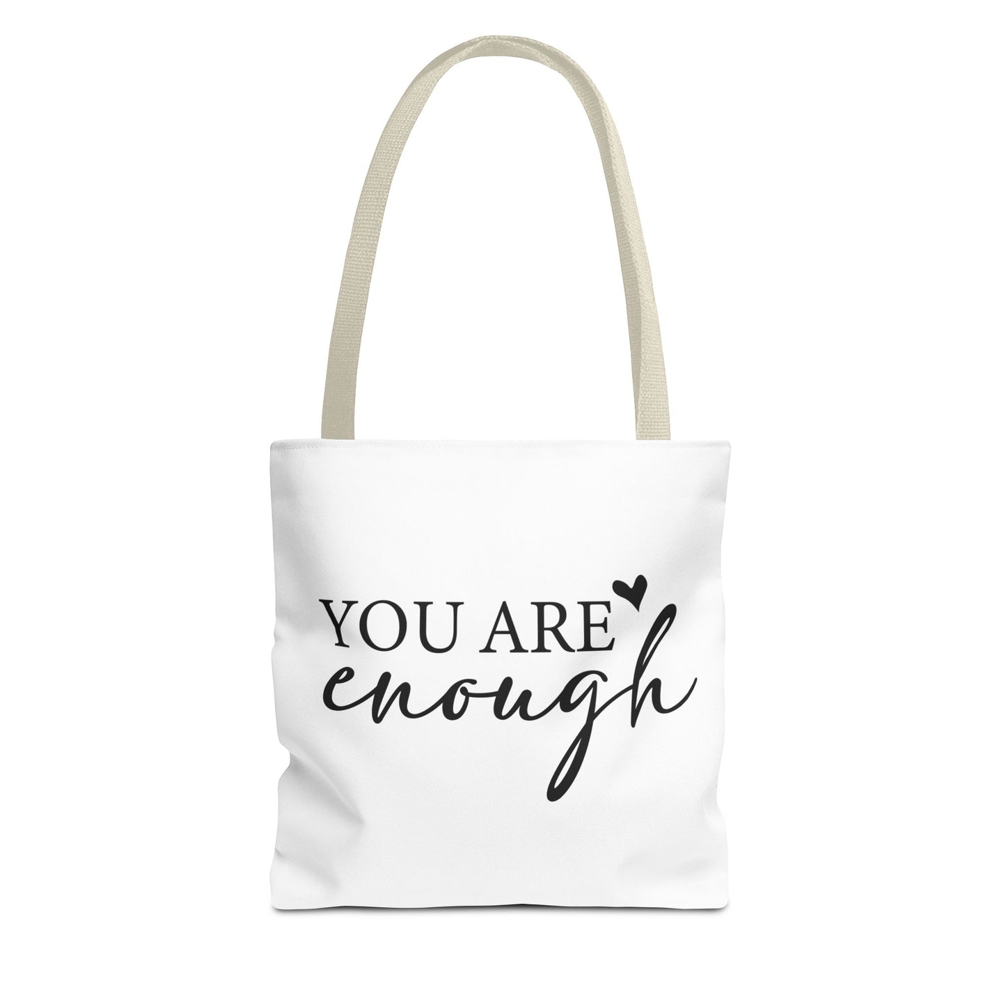 You Are Enough Tote Bag Beige Handle